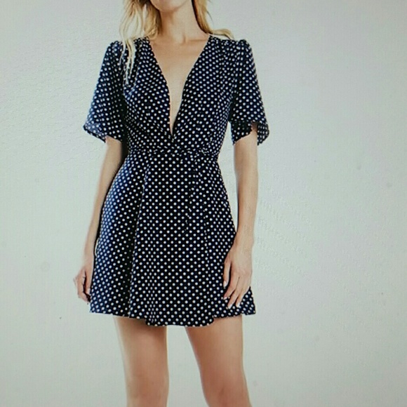 Polka dot wrap tie dress Kimono style - Picture 5 of 7